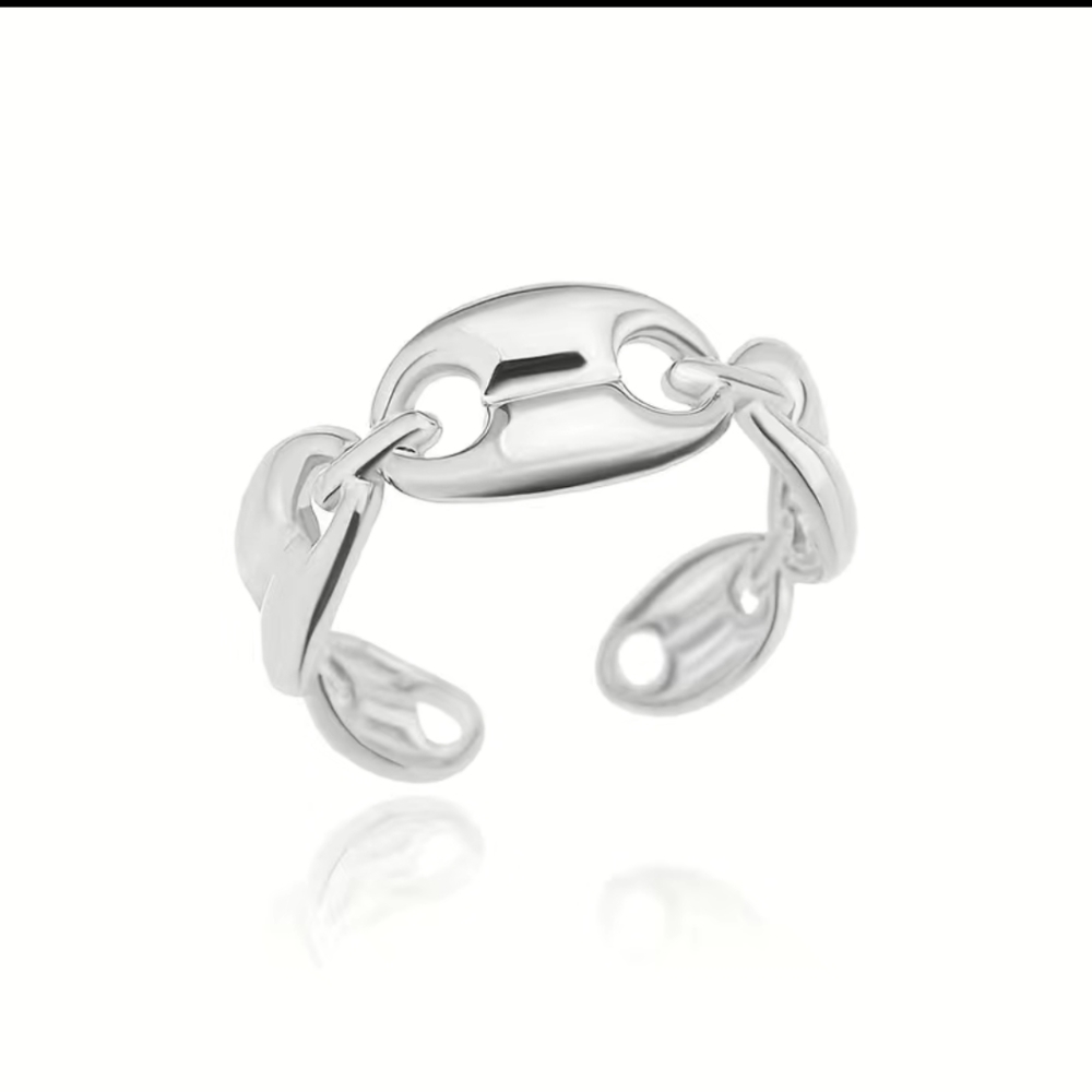 Coffee Beans Cuff Ring 18K Gold Plated Adjustable